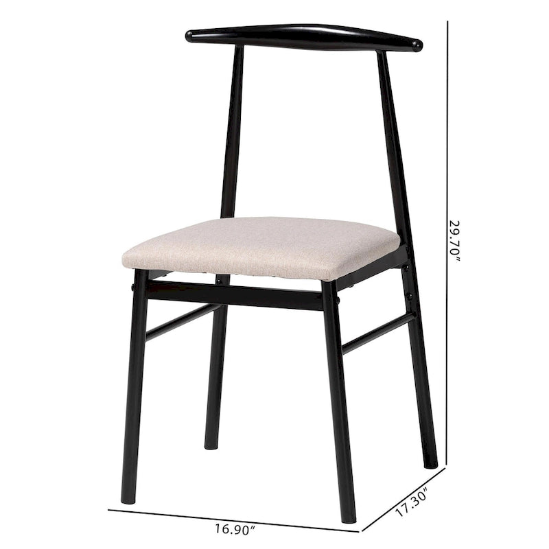 Ensemble de chaises de salle à manger Arnold Modern Industrial en tissu et métal, 4 pièces