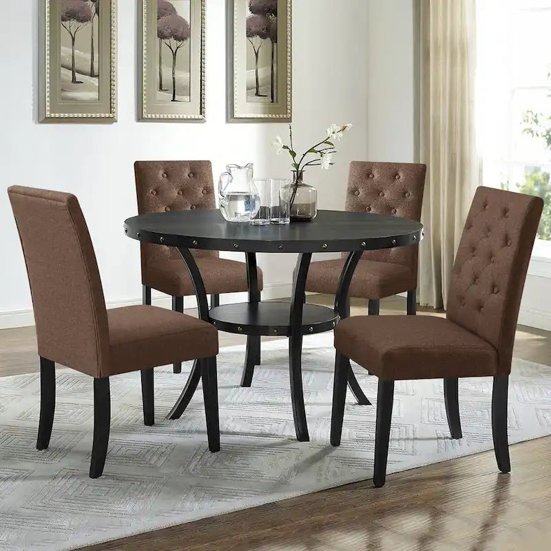 Chaise de salle à manger capitonnée Subrtex Linen Parsons (paquet de 2)