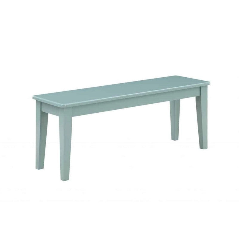 Banc de salle à manger rectangulaire moderne Bray de 112 cm (44 pouces), pieds fuselés, bleu sarcelle