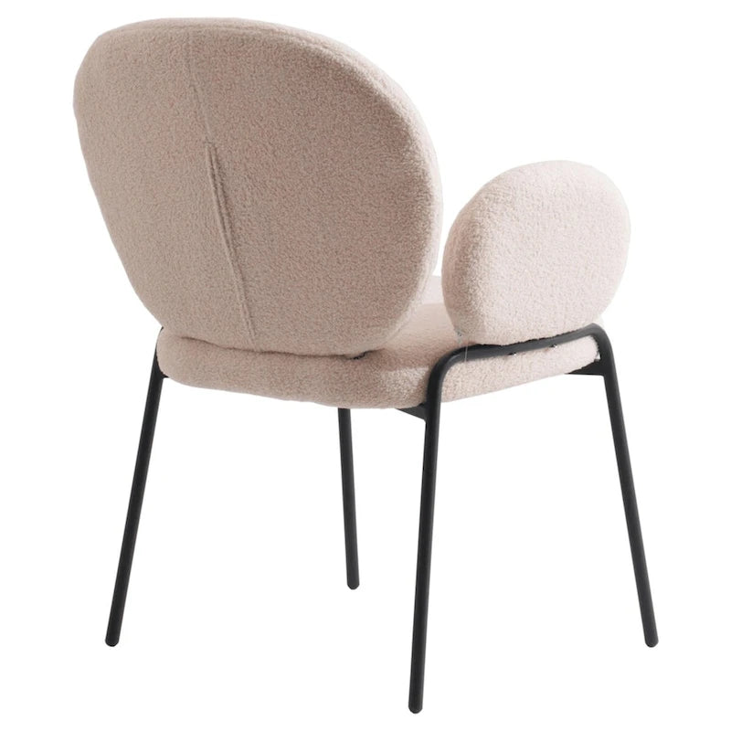 Ensemble de 2 chaises de salle à manger en fer recouvertes de tissu Celestial Boucle par LeisureMod