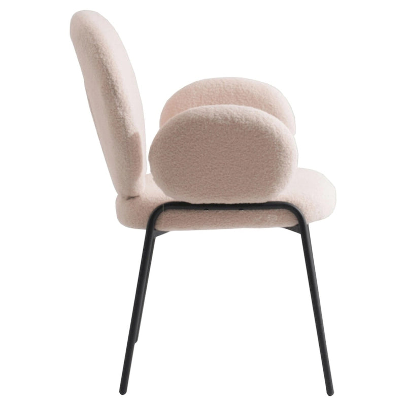 Ensemble de 2 chaises de salle à manger en fer recouvertes de tissu Celestial Boucle par LeisureMod