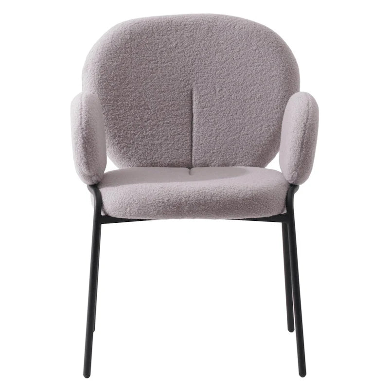 Ensemble de 2 chaises de salle à manger en fer recouvertes de tissu Celestial Boucle par LeisureMod