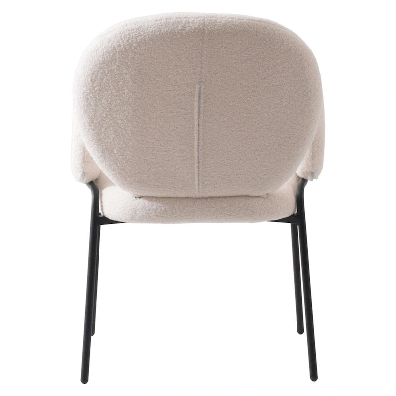 Ensemble de 2 chaises de salle à manger en fer recouvertes de tissu Celestial Boucle par LeisureMod