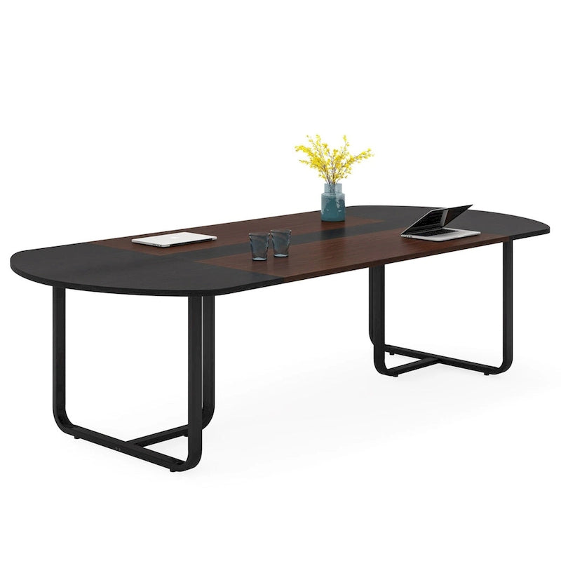 Table de salle à manger ovale moderne 70,86 avec planche de jonction, tables de cuisine incurvées pour 6 à 8 personnes