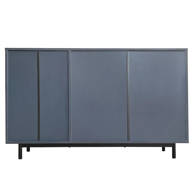 Armoire de rangement à motif ondulé avec 2 portes et 2 tiroirs, réglable
