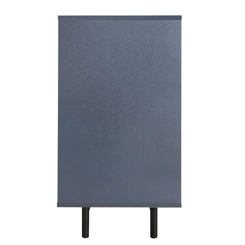 Armoire de rangement à motif ondulé avec 2 portes et 2 tiroirs, réglable