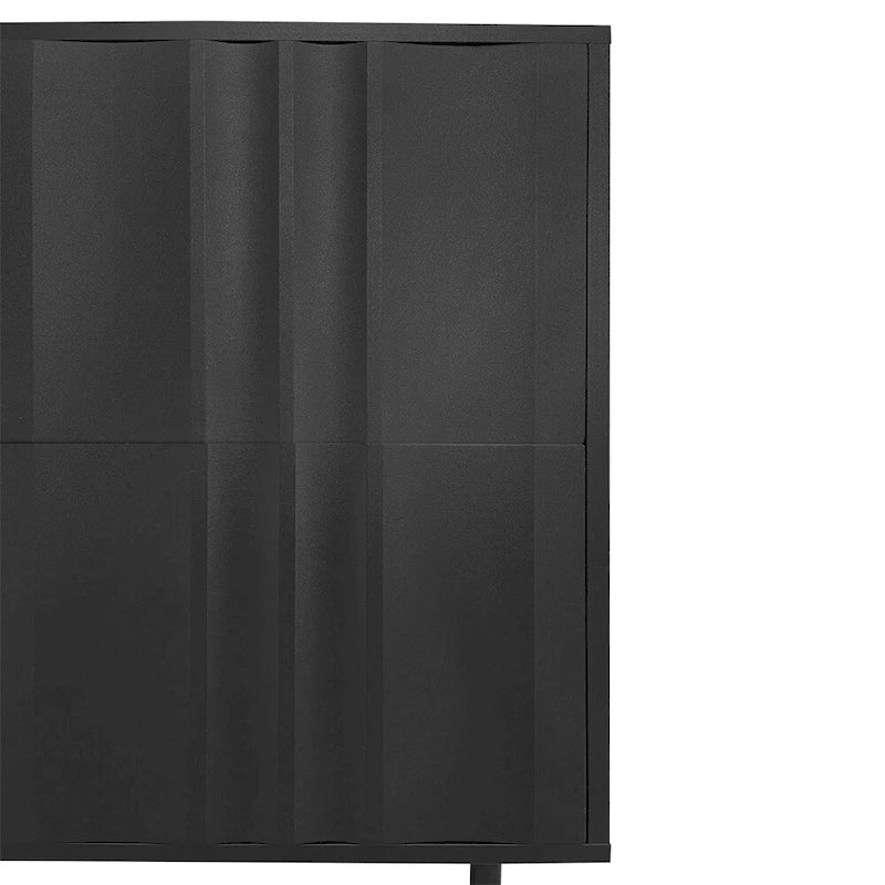 Armoire de rangement à motif ondulé avec 2 portes et 2 tiroirs, réglable