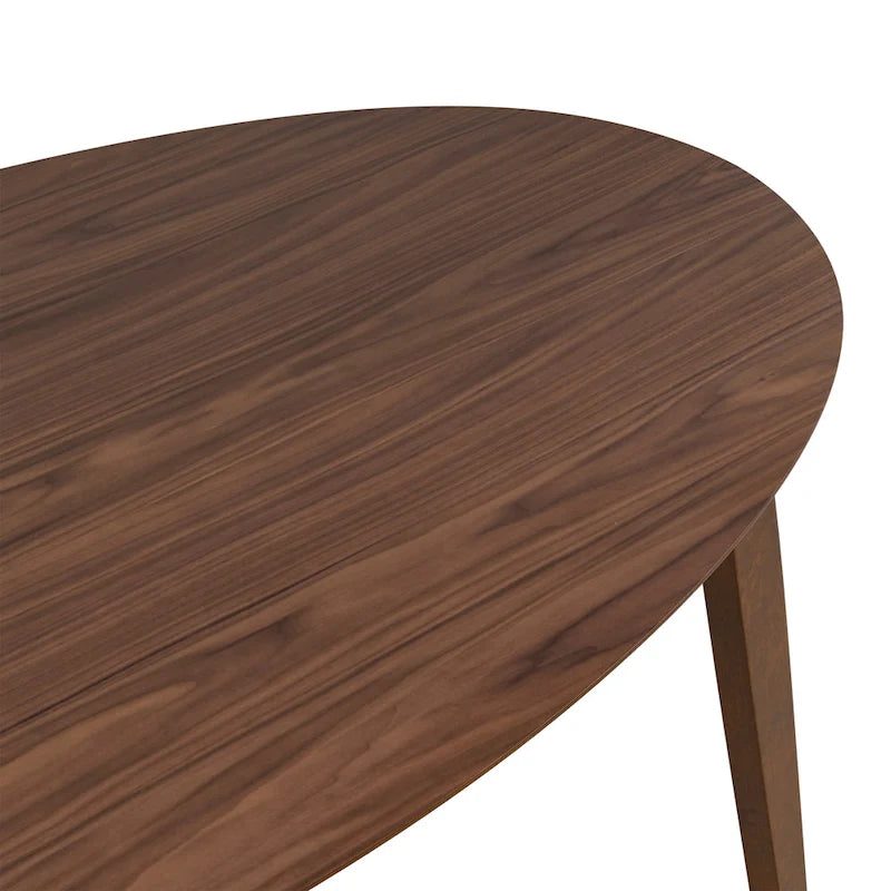 Ensemble de salle à manger ovale 7 pièces Beau I en noyer, style milieu du siècle, de Furniture of America