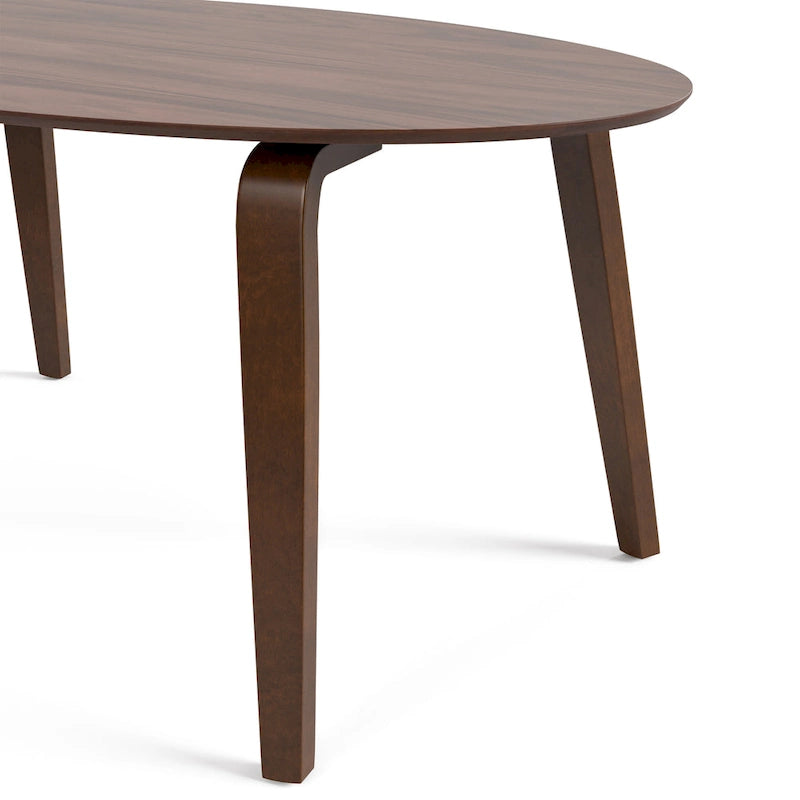 Ensemble de salle à manger ovale 7 pièces Beau I en noyer, style milieu du siècle, de Furniture of America