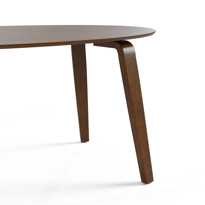 Ensemble de salle à manger ovale 7 pièces Beau I en noyer, style milieu du siècle, de Furniture of America