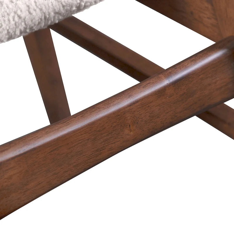 Ensemble de salle à manger ovale 7 pièces Beau I en noyer, style milieu du siècle, de Furniture of America