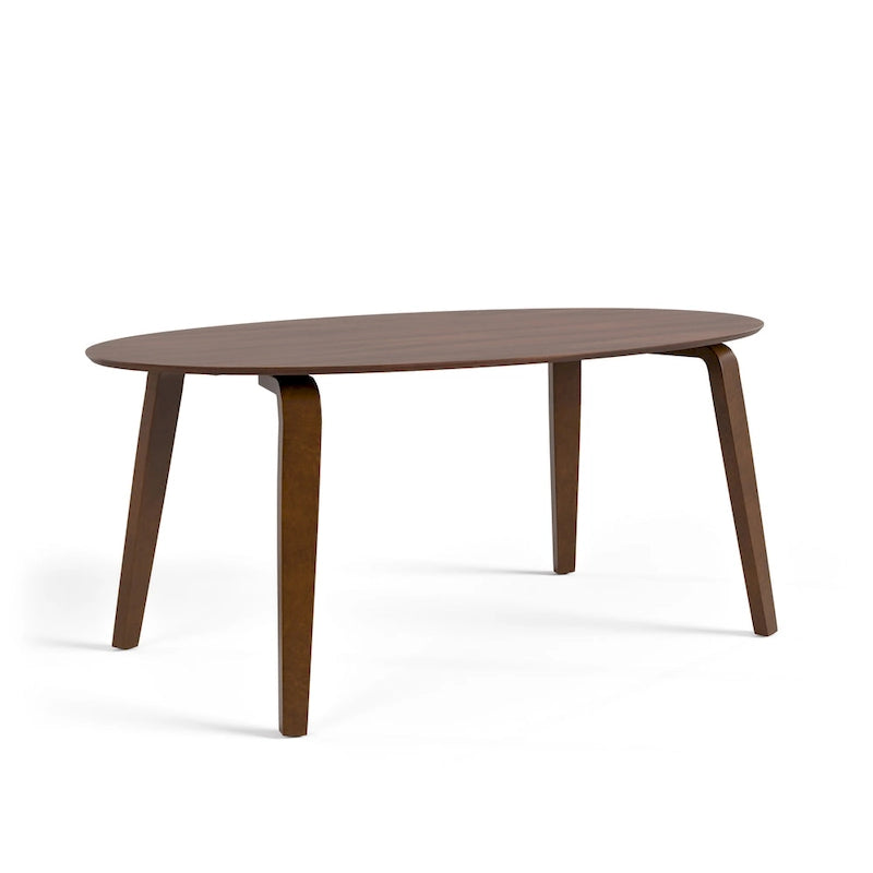 Ensemble de salle à manger ovale 7 pièces Beau I en noyer, style milieu du siècle, de Furniture of America