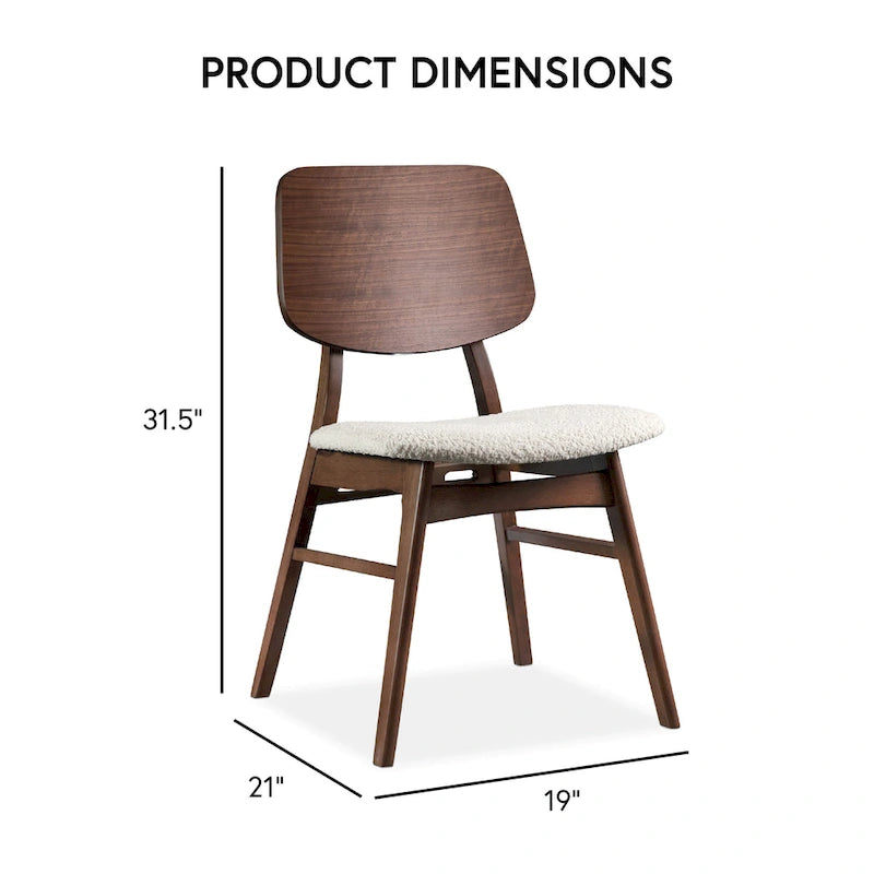 Ensemble de salle à manger ovale 7 pièces Beau I en noyer, style milieu du siècle, de Furniture of America