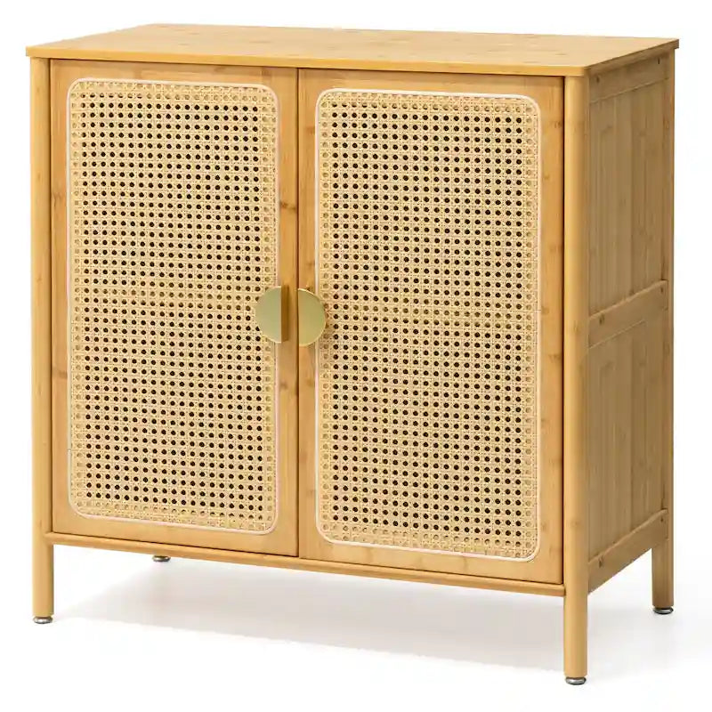 Buffet de cuisine avec portes décoratives en rotin