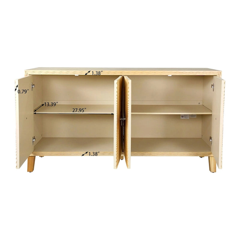 Meuble d'appoint, meuble de rangement à 4 portes, buffet de salle à manger