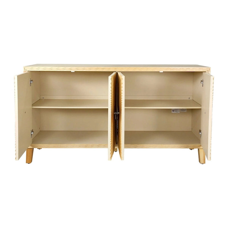 Meuble d'appoint, meuble de rangement à 4 portes, buffet de salle à manger