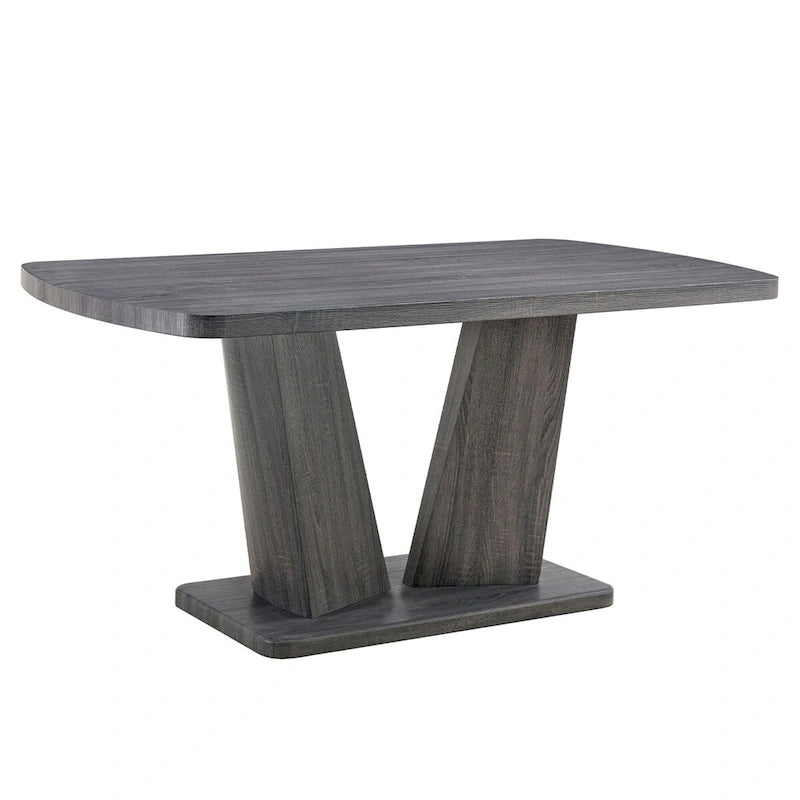 Ensemble de 6 chaises de salle à manger Merax Modern avec piètement en MDF en forme de V et revêtement en lin capitonné.