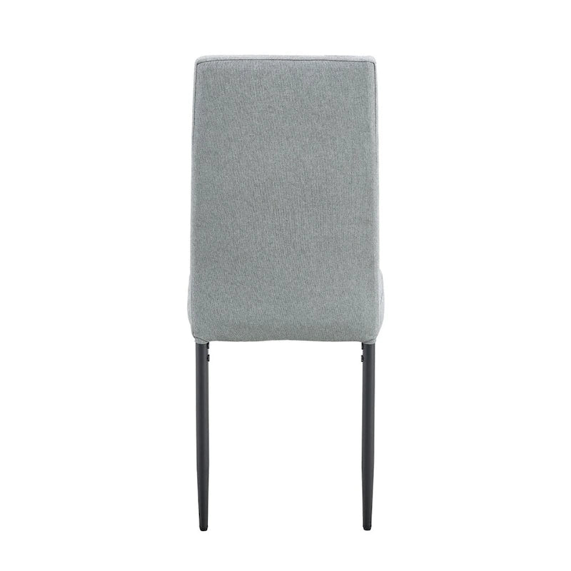 Ensemble de 6 chaises de salle à manger Merax Modern avec piètement en MDF en forme de V et revêtement en lin capitonné.