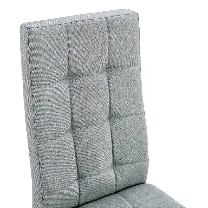 Ensemble de 6 chaises de salle à manger Merax Modern avec piètement en MDF en forme de V et revêtement en lin capitonné.