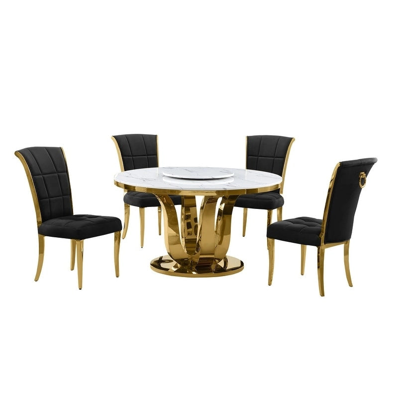Ensemble de salle à manger rond 5 pièces Best Quality Furniture D325-SC324-7