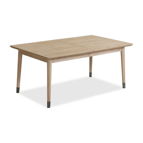 Table de salle à manger extensible de 173 à 208 cm, plateau rectangulaire, pieds coniques, bois brun