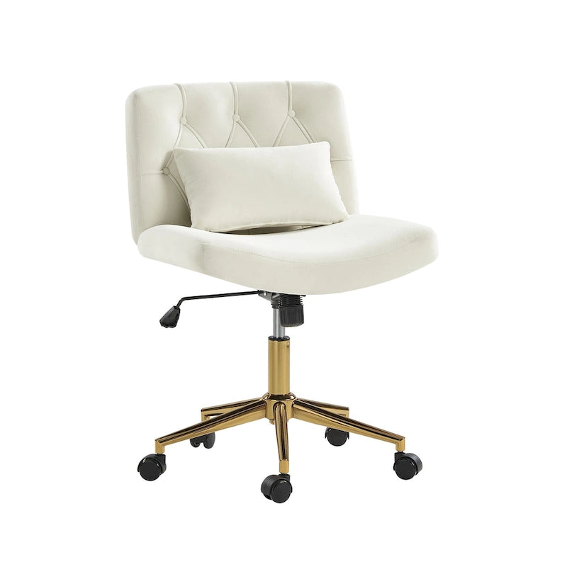 Fauteuil de bureau pivotant et inclinable Ollie Modern en flanelle avec coussin par HULALA HOME