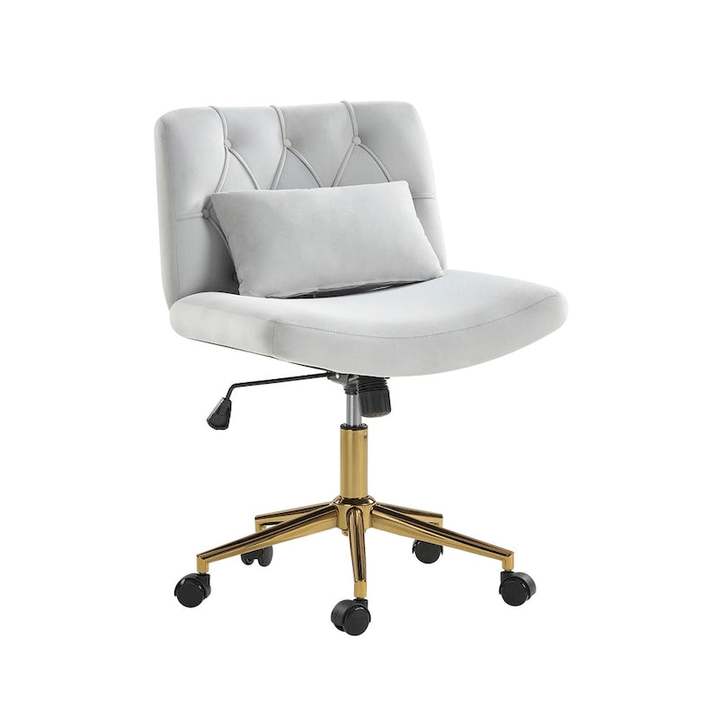 Fauteuil de bureau pivotant et inclinable Ollie Modern en flanelle avec coussin par HULALA HOME