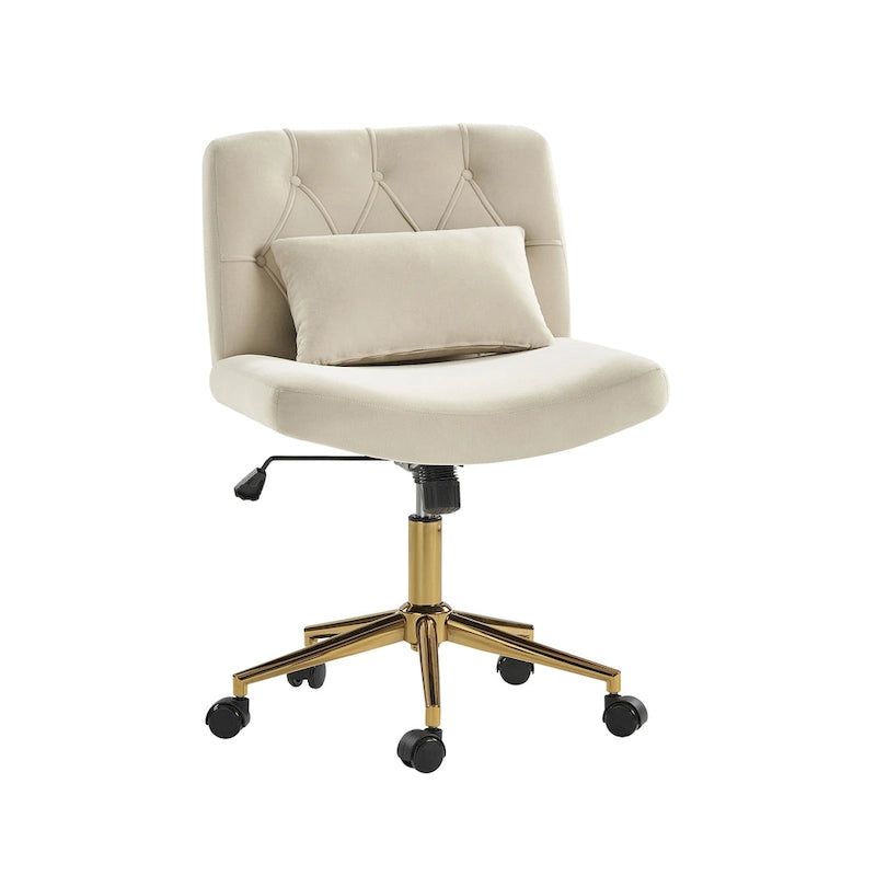 Fauteuil de bureau pivotant et inclinable Ollie Modern en flanelle avec coussin par HULALA HOME