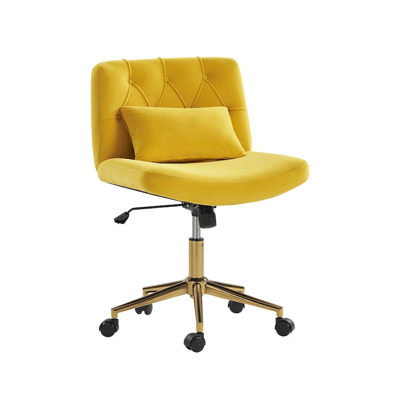 Fauteuil de bureau pivotant et inclinable Ollie Modern en flanelle avec coussin par HULALA HOME