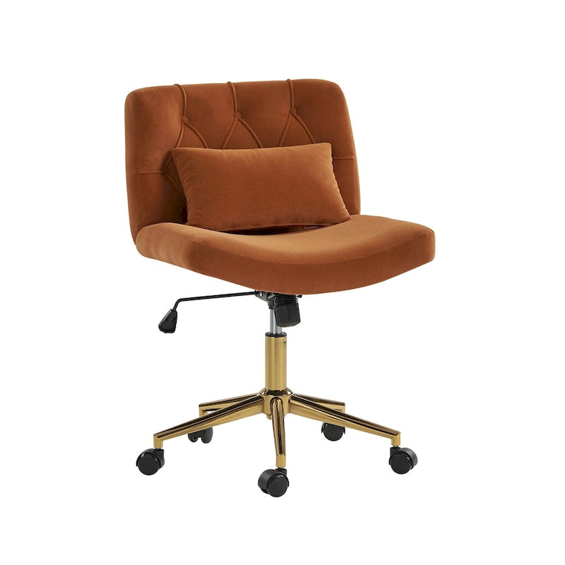 Fauteuil de bureau pivotant et inclinable Ollie Modern en flanelle avec coussin par HULALA HOME