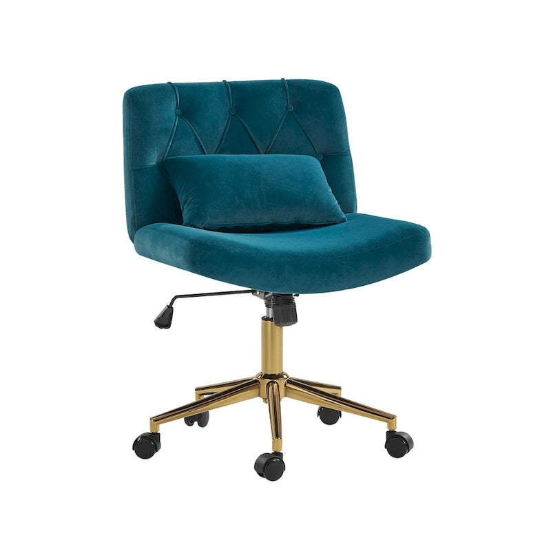 Fauteuil de bureau pivotant et inclinable Ollie Modern en flanelle avec coussin par HULALA HOME