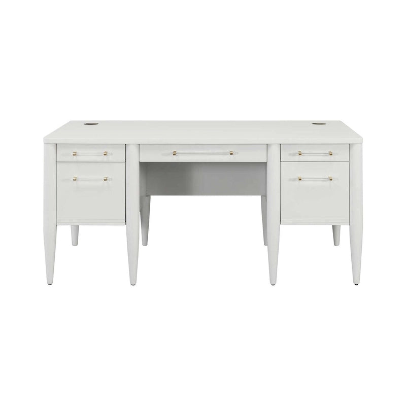 Bureau demi-piédestal contemporain, bureau de bureau, bureau d'appoint, blanc