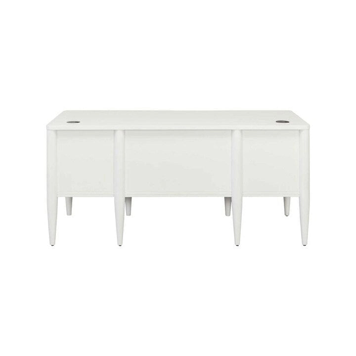 Bureau demi-piédestal contemporain, bureau de bureau, bureau d'appoint, blanc