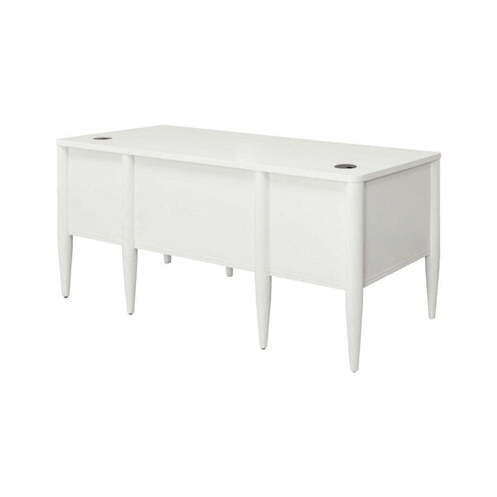 Bureau demi-piédestal contemporain, bureau de bureau, bureau d'appoint, blanc
