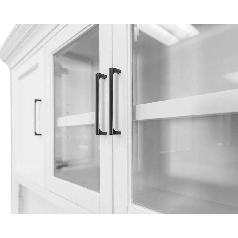 Buffet moderne en bois avec portes et bureau, meuble de rangement et crédence, rangement de bureau, entièrement assemblé, blanc