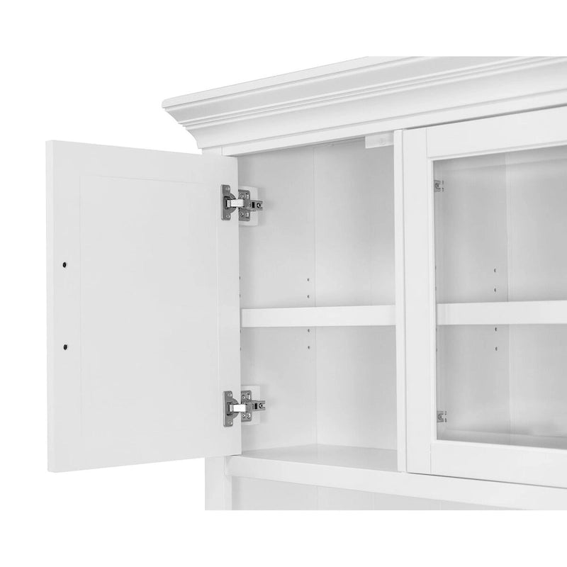 Buffet moderne en bois avec portes et bureau, meuble de rangement et crédence, rangement de bureau, entièrement assemblé, blanc