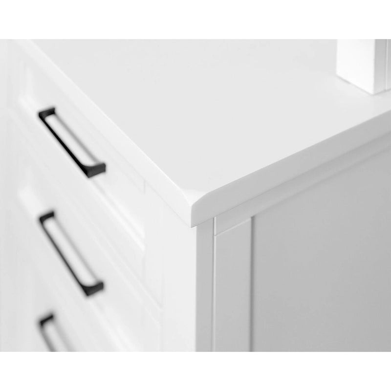 Buffet moderne en bois avec portes et bureau, meuble de rangement et crédence, rangement de bureau, entièrement assemblé, blanc