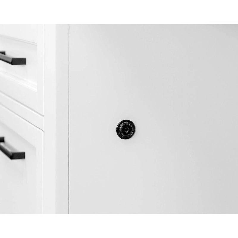 Buffet moderne en bois avec portes et bureau, meuble de rangement et crédence, rangement de bureau, entièrement assemblé, blanc