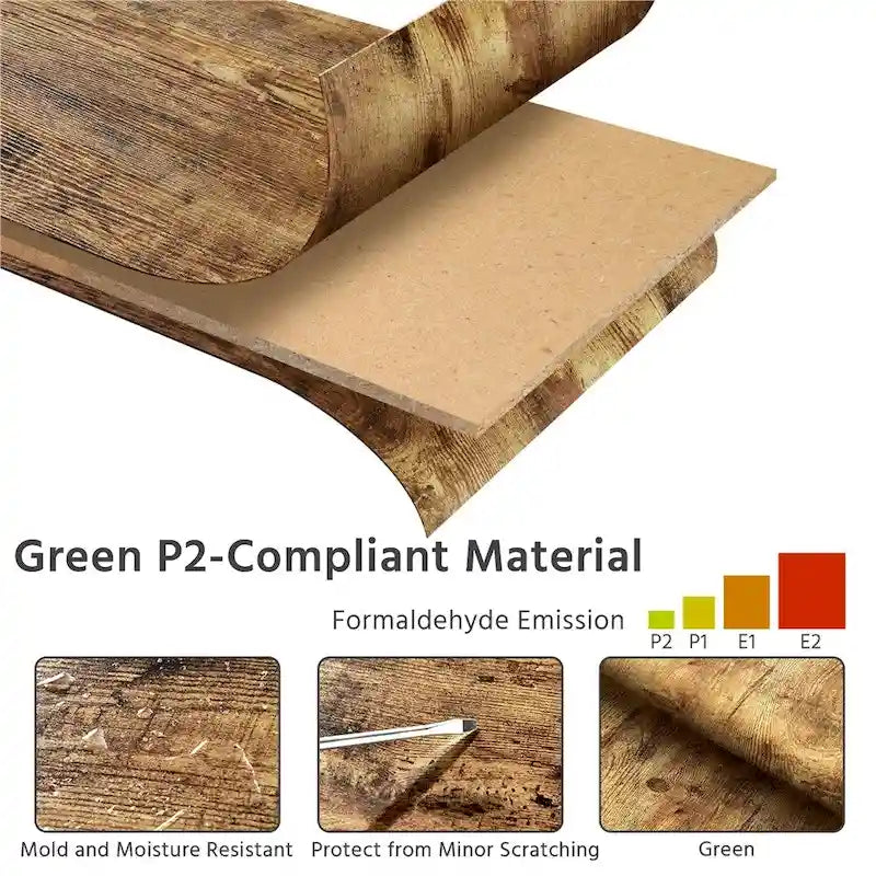 Bureau d'ordinateur portable Yaheetech avec 4 étagères et plateau pour clavier