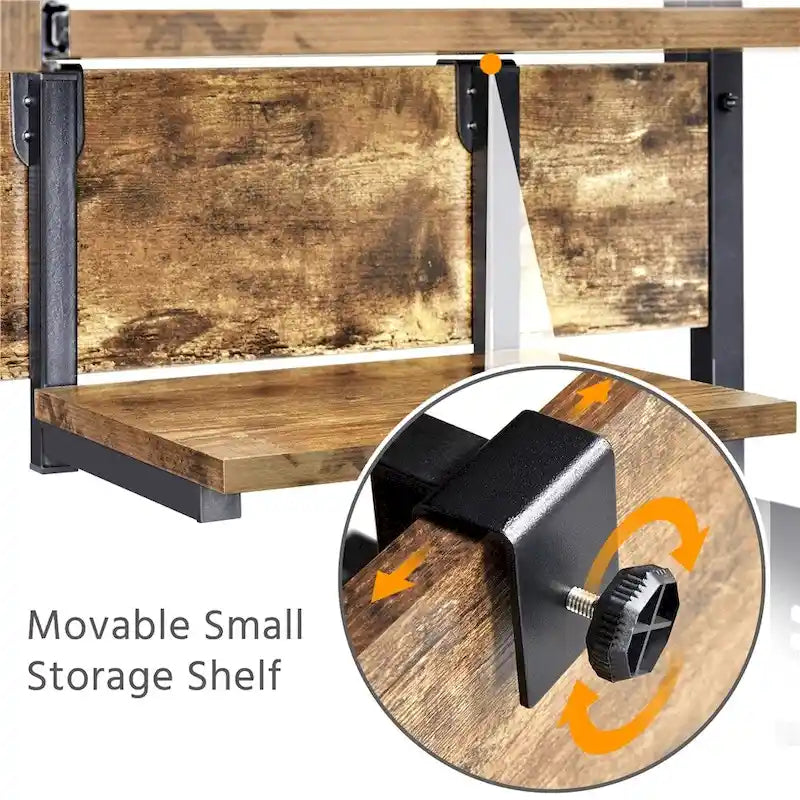 Bureau d'ordinateur portable Yaheetech avec 4 étagères et plateau pour clavier