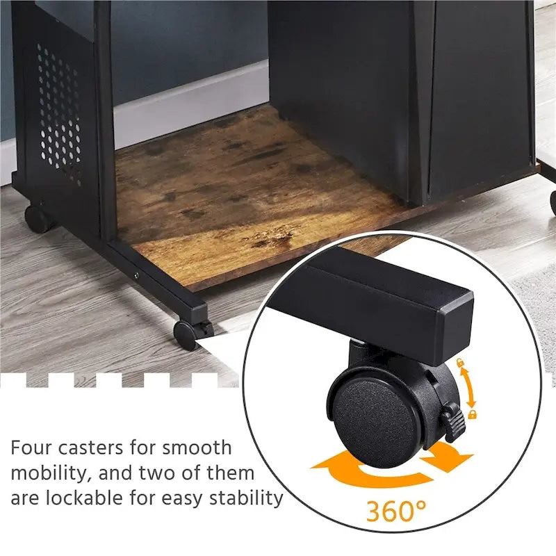 Bureau d'ordinateur portable Yaheetech avec 4 étagères et plateau pour clavier