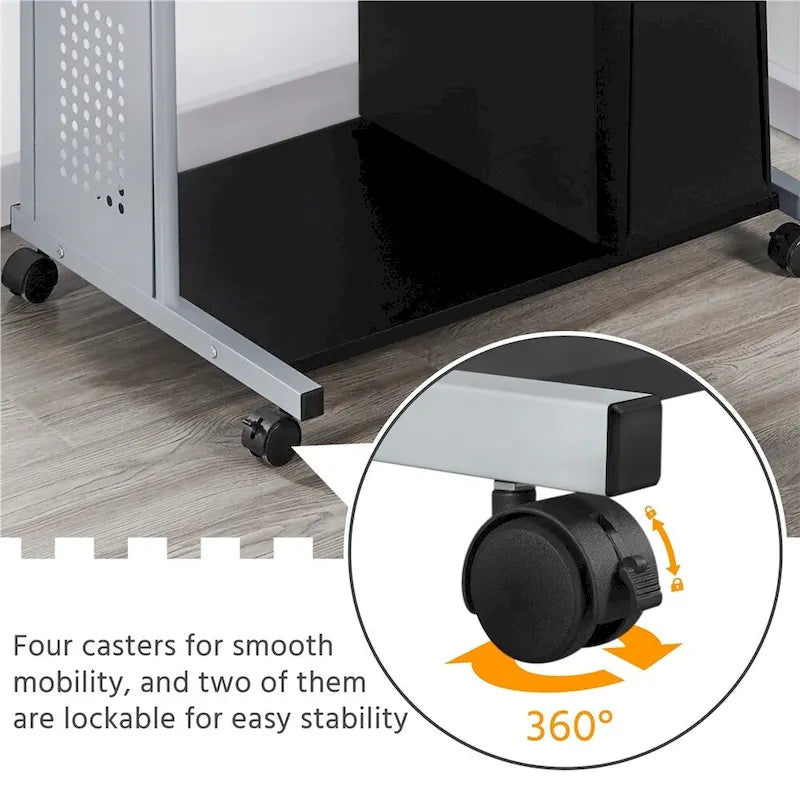 Bureau d'ordinateur portable Yaheetech avec 4 étagères et plateau pour clavier