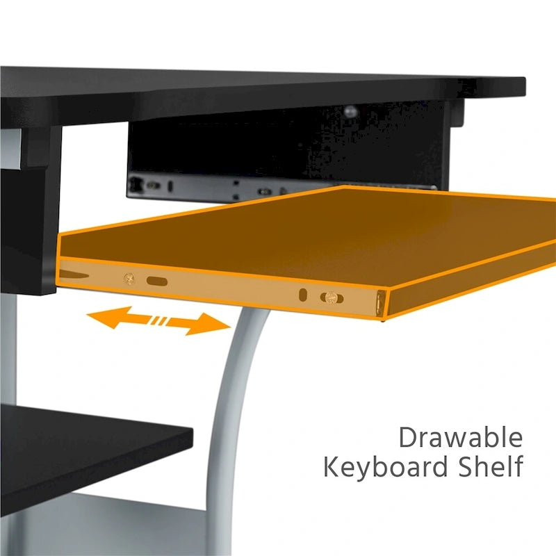 Bureau d'ordinateur portable Yaheetech avec 4 étagères et plateau pour clavier