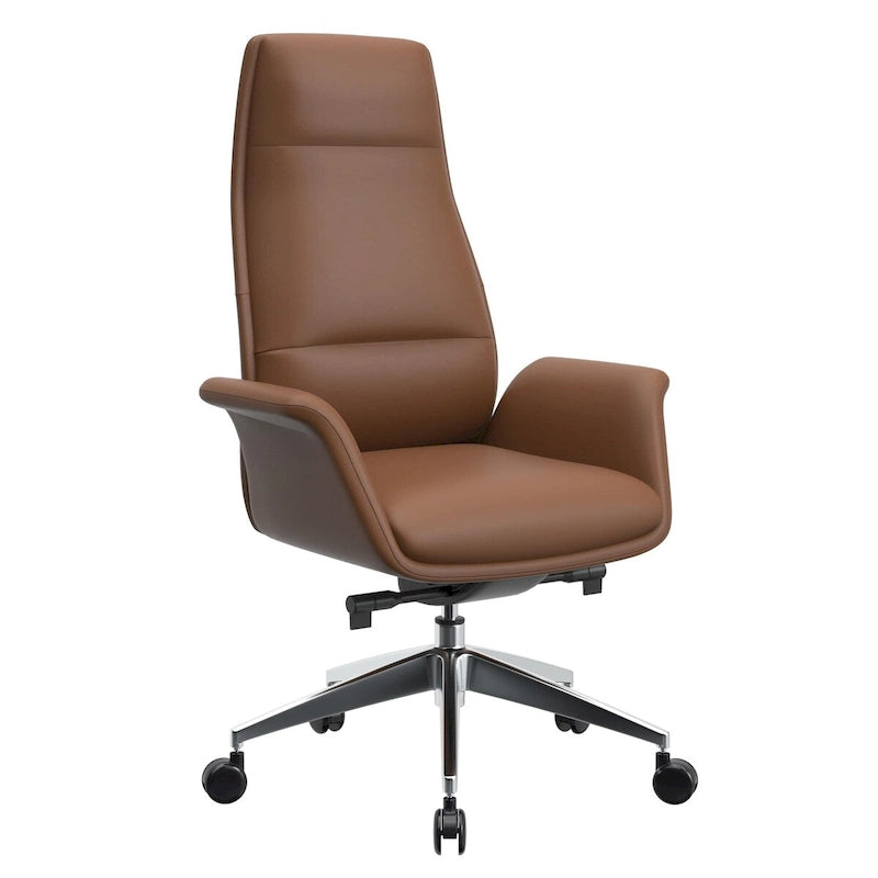 Fauteuil de bureau Summit en cuir à dossier haut, pivotant et inclinable