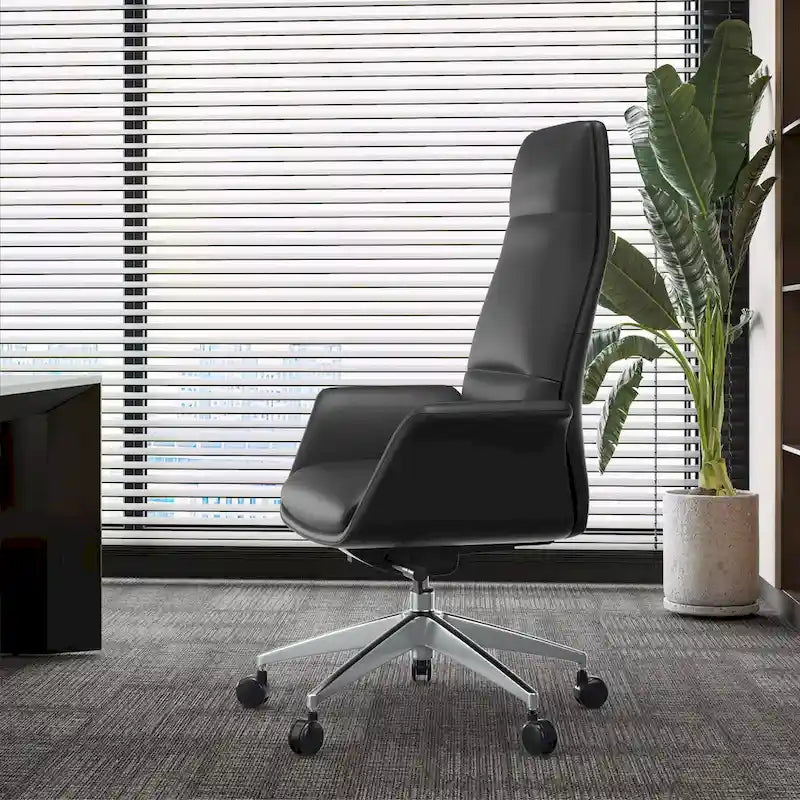 Fauteuil de bureau Summit en cuir à dossier haut, pivotant et inclinable