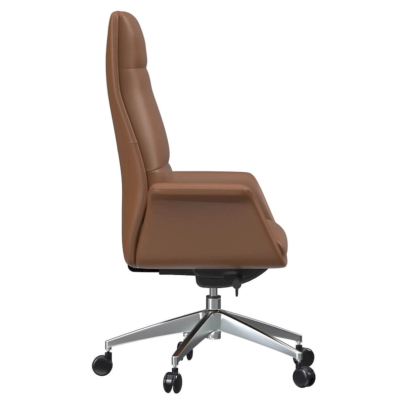Fauteuil de bureau Summit en cuir à dossier haut, pivotant et inclinable