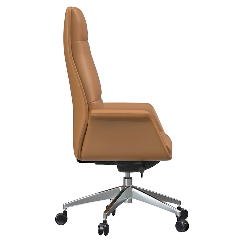 Fauteuil de bureau Summit en cuir à dossier haut, pivotant et inclinable