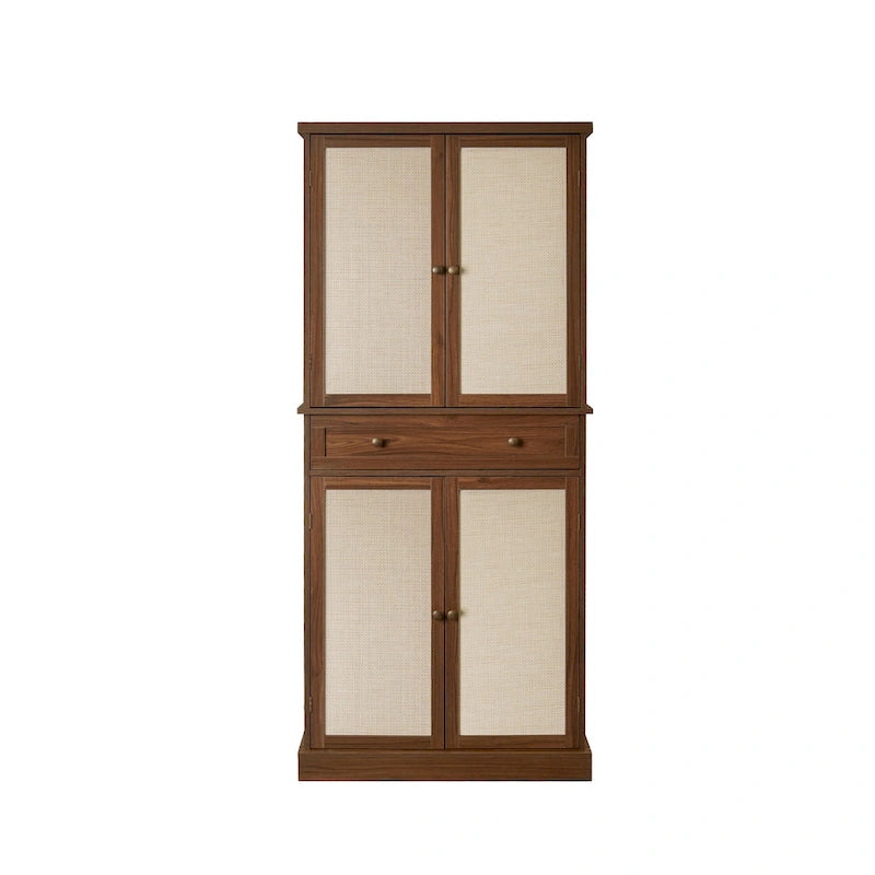 Armoire à 4 portes avec 1 tiroir et 4 étagères intérieures réglables, meuble de rangement