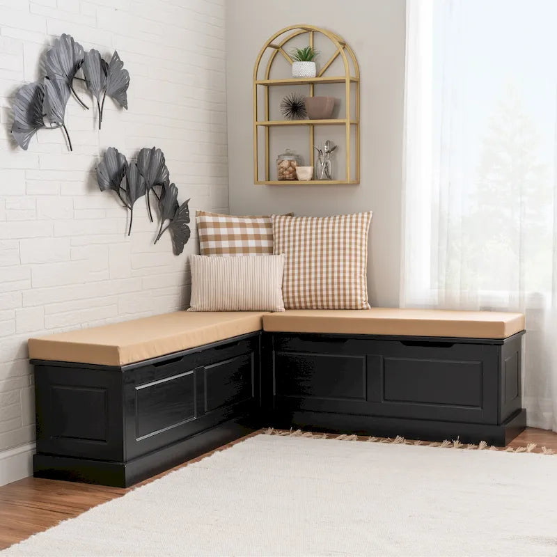 Ensemble de coussins Josie Black Nocker en bois sans dossier