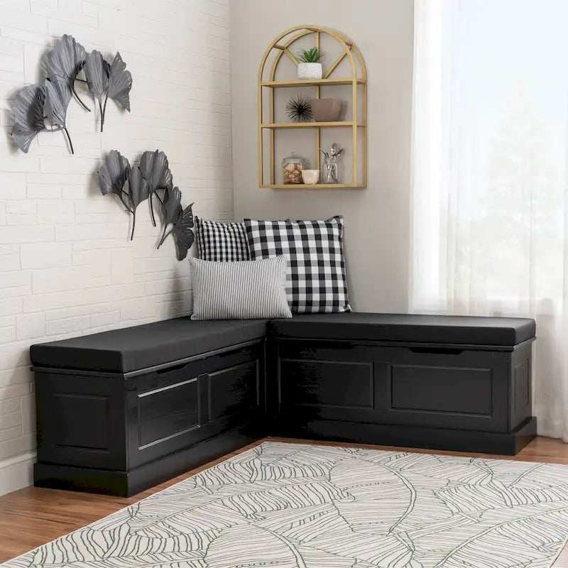 Ensemble de coussins Josie Black Nocker en bois sans dossier